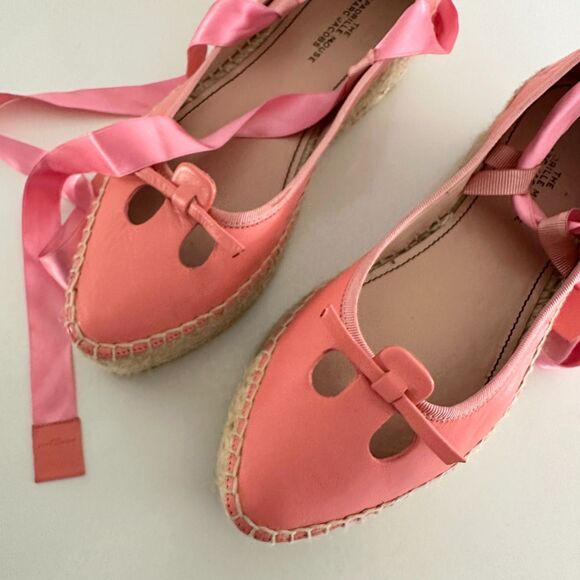 Marc Jacobs The Mouse Espadrille Point Toe Pink Platform Ankle Straps EU 35 US 5 - Picture 9 of 13